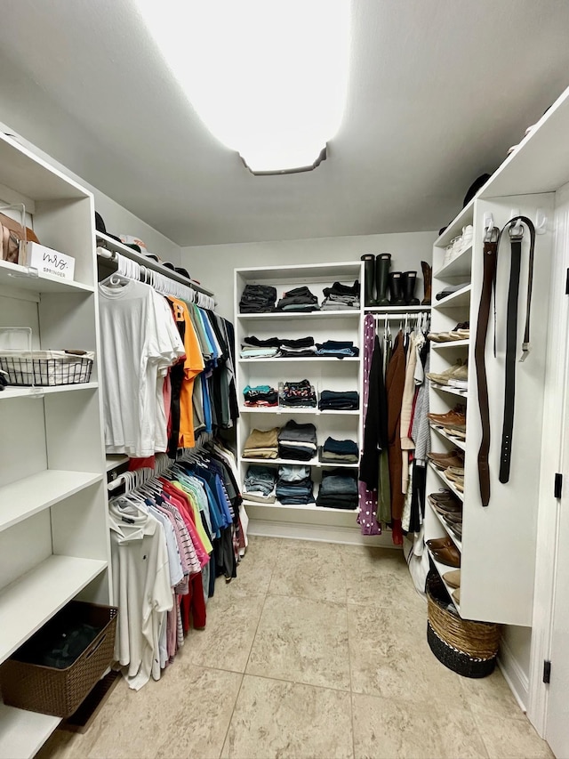 view of walk in closet