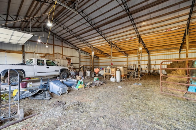 garage featuring metal wall