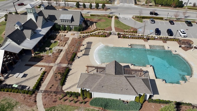 bird's eye view of a pool