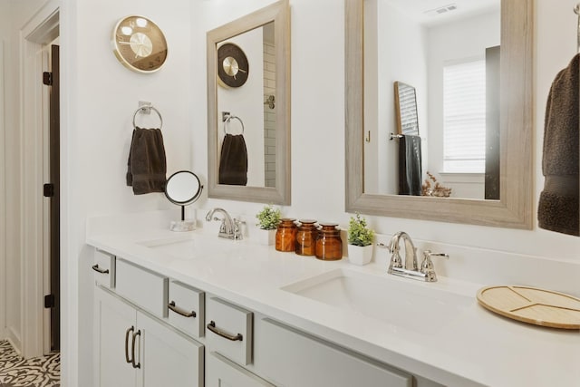 bathroom with double vanity