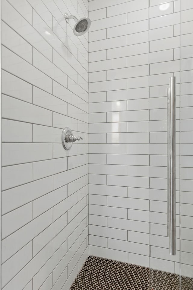 full bath with a shower stall