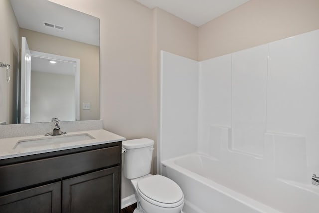 6078 Cullen Dr, La Vergne, TN 37086 - full bathroom featuring visible vents, toilet, vanity, and shower / tub combination