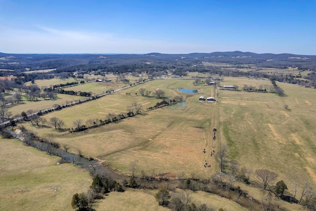 drone / aerial view with a rural view