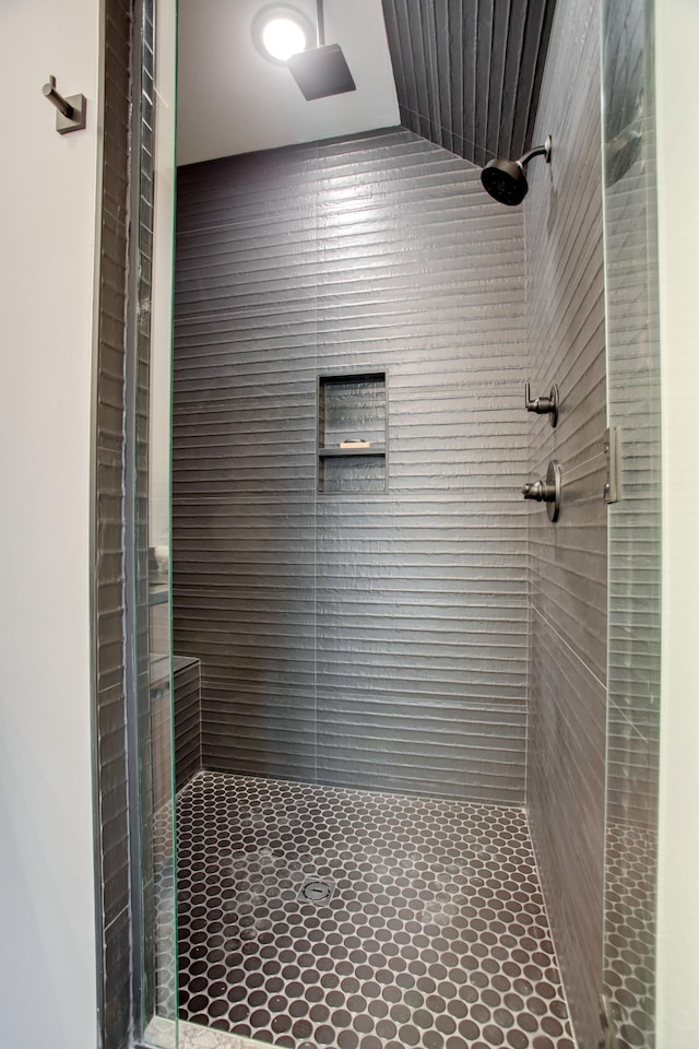 bathroom featuring a stall shower