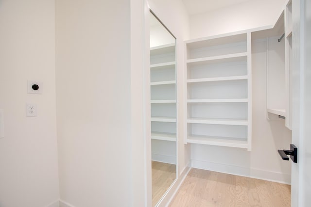 spacious closet with light wood-style flooring