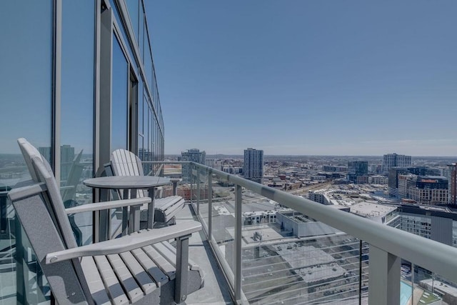 balcony with a city view