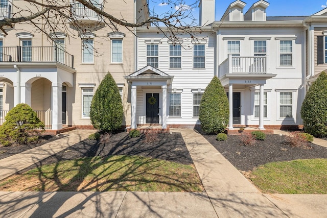 view of property with a chimney