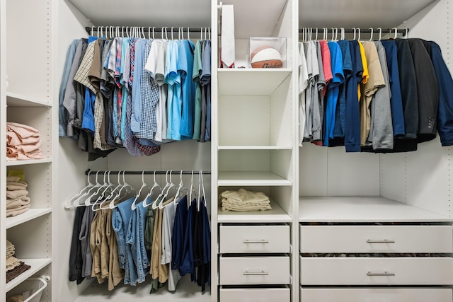 view of walk in closet