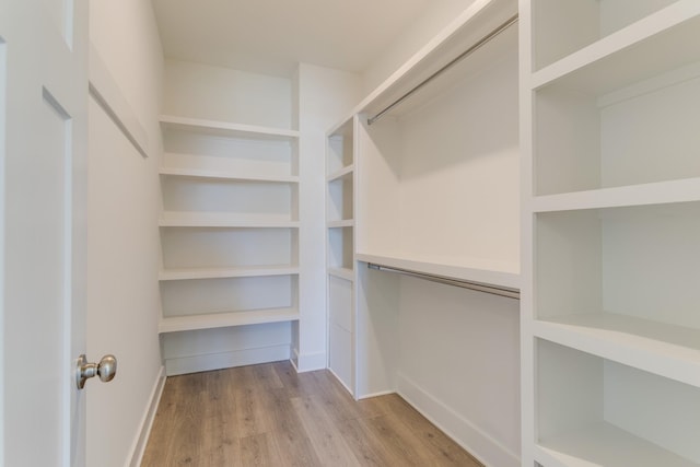 walk in closet featuring light wood-style flooring