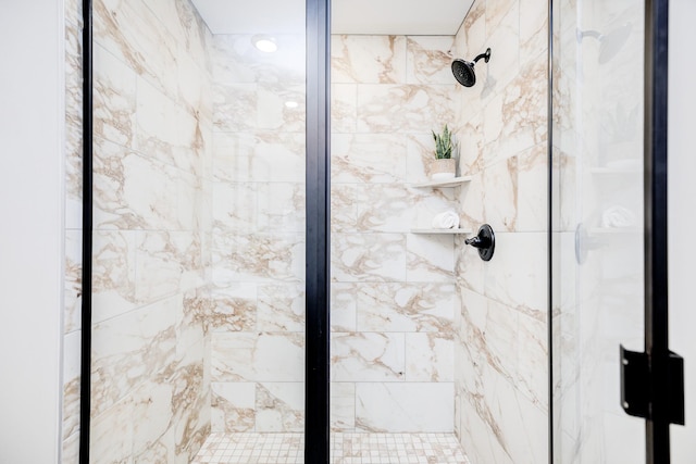 room details with a shower stall