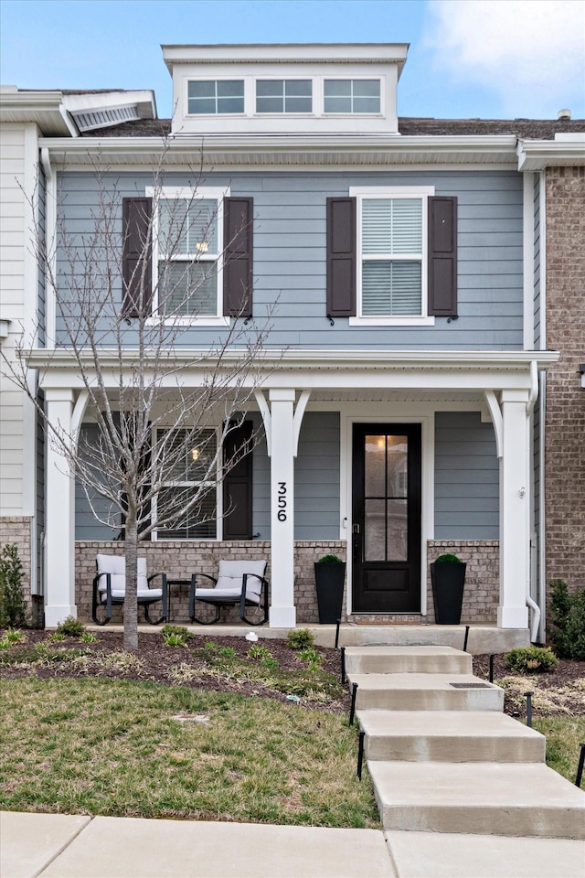 view of front of property with covered porch