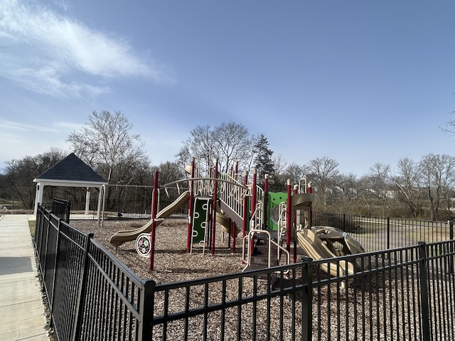 community play area with fence