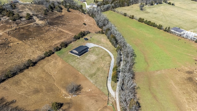 aerial view with a rural view