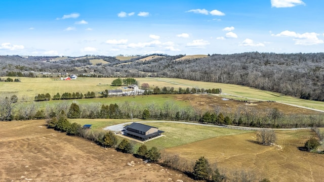 bird's eye view featuring a rural view