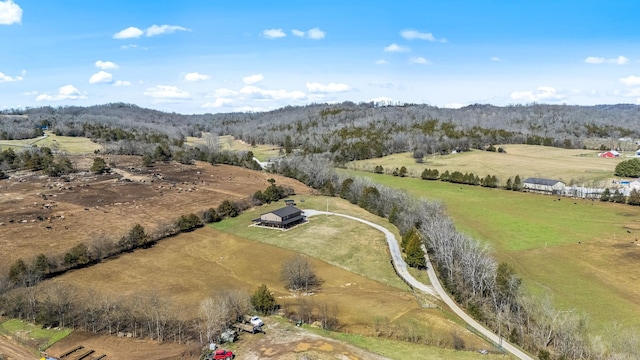 aerial view with a rural view