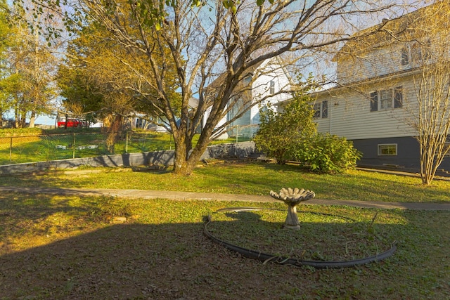 view of yard with fence