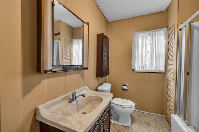 253 Main St, Ducktown, TN 37326 - full bathroom with a shower with door, toilet, and vanity