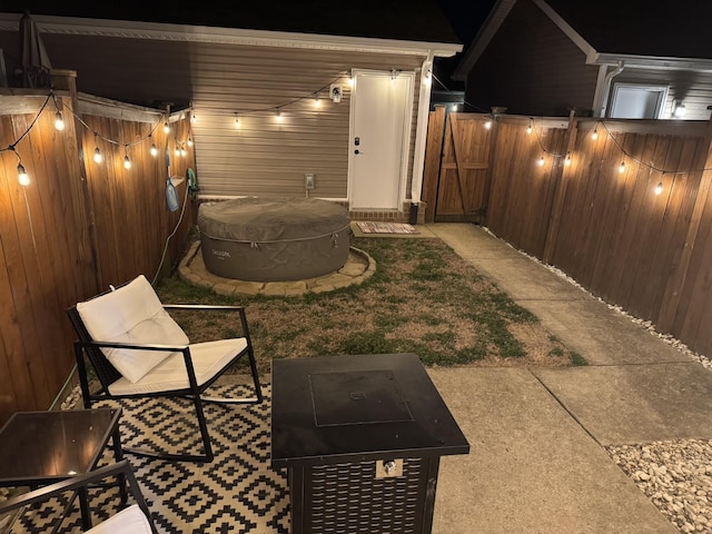 view of yard with a patio area and a fenced backyard