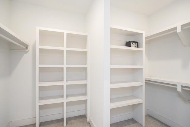 spacious closet with carpet floors