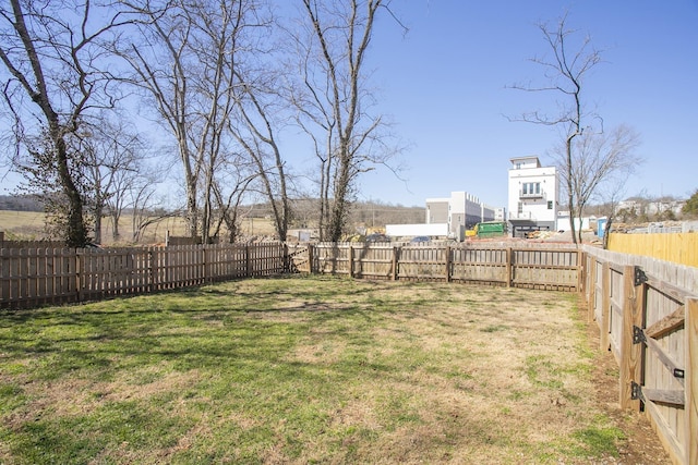 view of yard featuring a fenced backyard