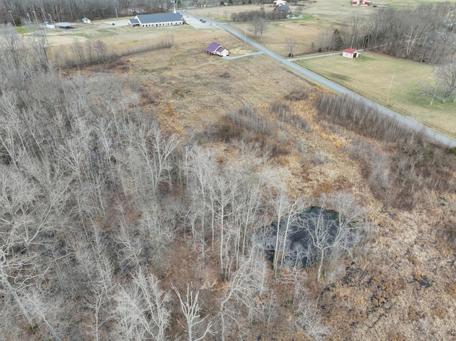 bird's eye view with a rural view