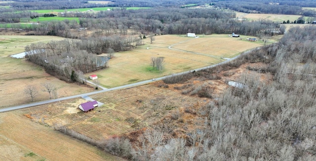 bird's eye view with a rural view