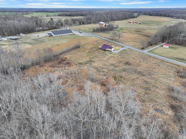 bird's eye view with a rural view