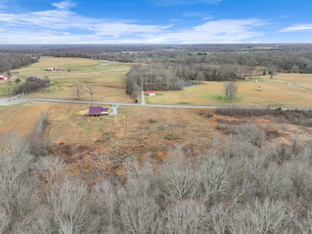 drone / aerial view featuring a rural view