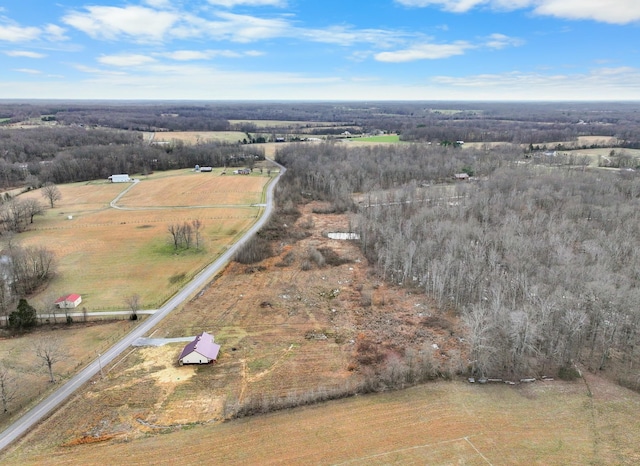 aerial view featuring a rural view