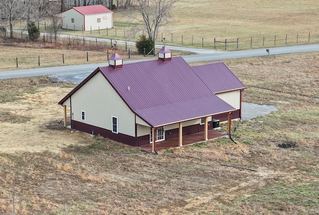 aerial view featuring a rural view