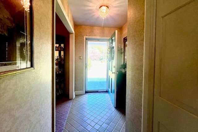 entryway with tile patterned flooring