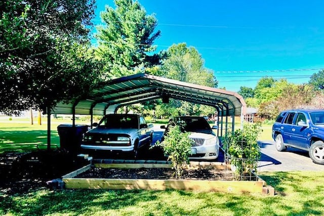 view of parking featuring a carport