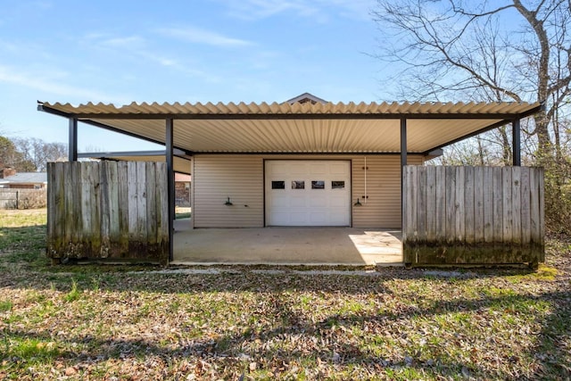 view of garage