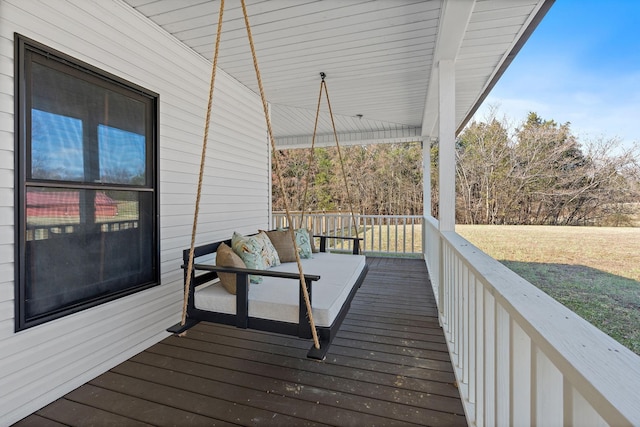 deck with a lawn