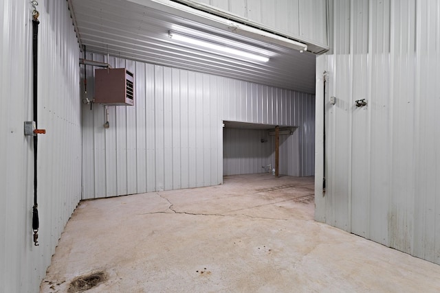 garage featuring metal wall