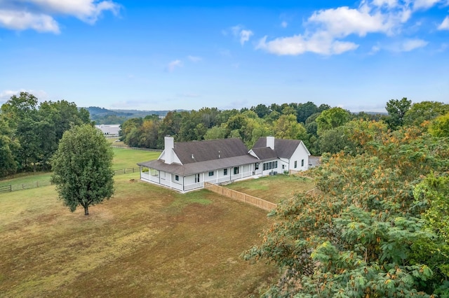 drone / aerial view featuring a rural view