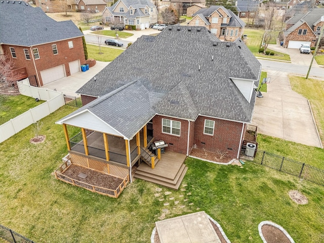 birds eye view of property featuring a residential view