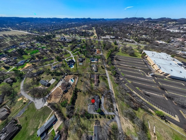 bird's eye view featuring a mountain view