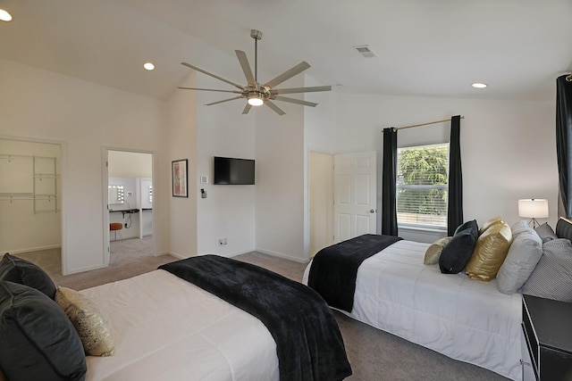 bedroom with visible vents, baseboards, and carpet floors