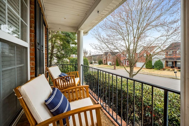 balcony with a residential view