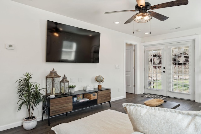 753 Theta Pike, Columbia, TN 38401 - living area featuring wood finished floors, recessed lighting, french doors, and baseboards