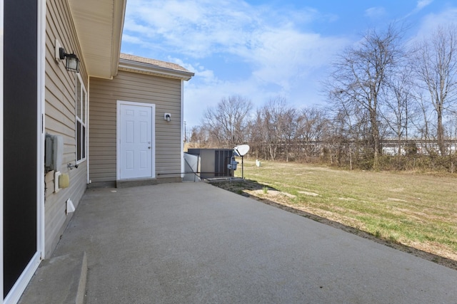 view of patio with central AC unit