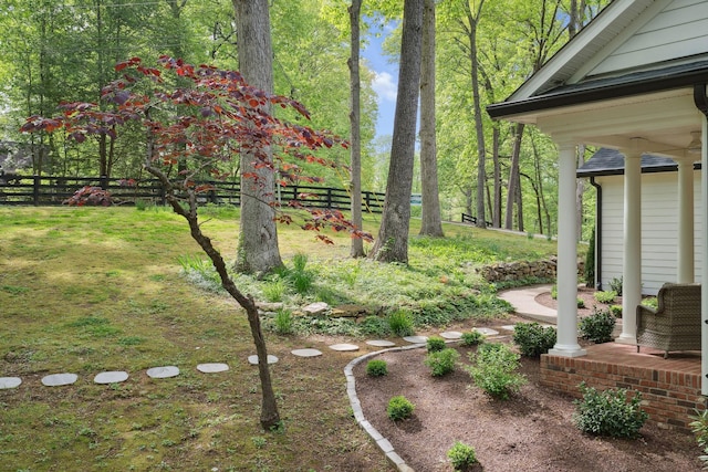 view of yard featuring fence