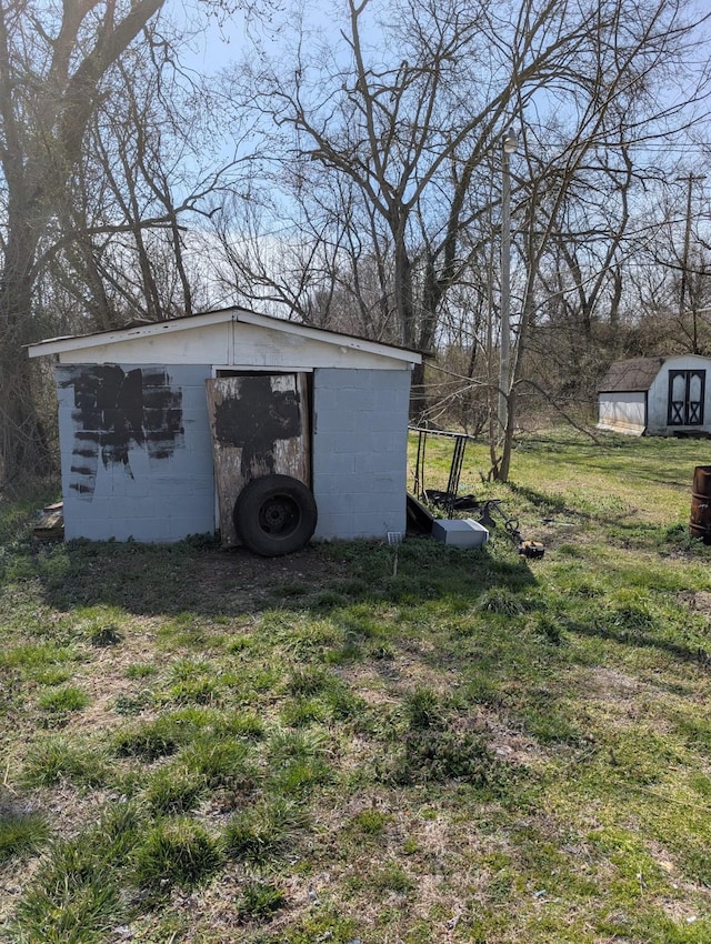 view of shed