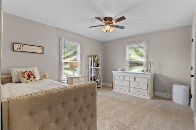 2436 J D Todd Rd, Murfreesboro, TN 37129 - bedroom with a ceiling fan, baseboards, and light carpet
