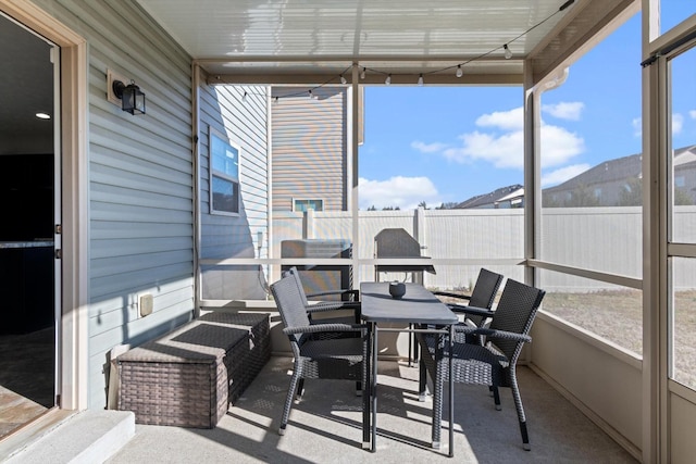 view of sunroom