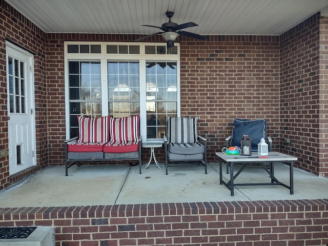 view of patio with a ceiling fan