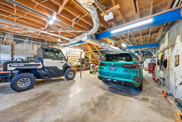 garage with electric panel