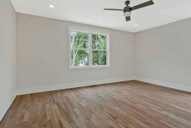 904 32nd Ave N Unit A, Nashville, TN 37209 - spare room featuring ceiling fan, wood finished floors, and recessed lighting