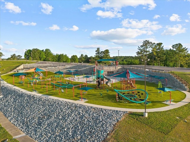 community playground with a lawn